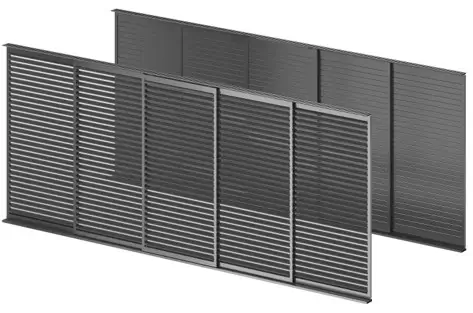 Shutters slankios panelės su reguliuojamomis lamelėmis – gamintojo vaizdas
