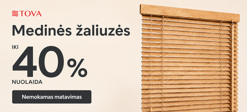 Medinės žaliuzės – 40 % nuolaida